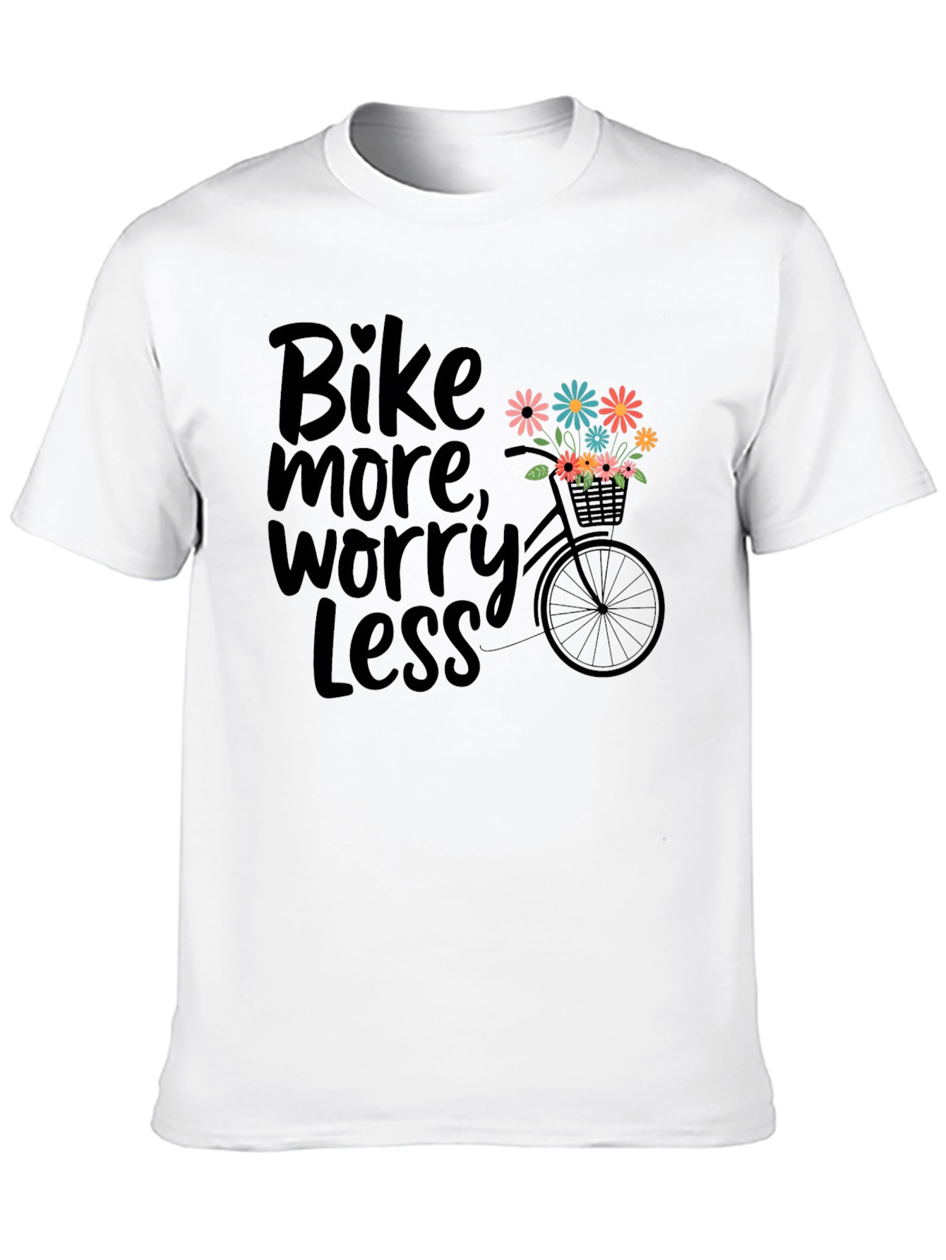 Bike More Worry Less Graphic T-Shirt