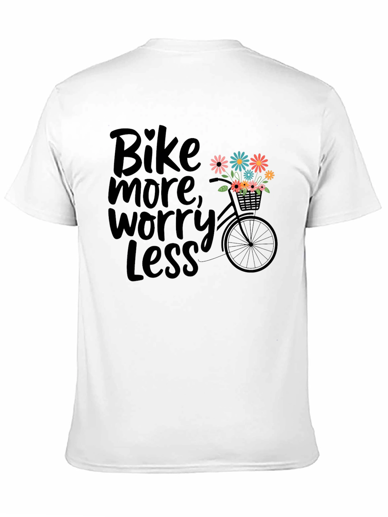 Bike More Worry Less Graphic T-Shirt