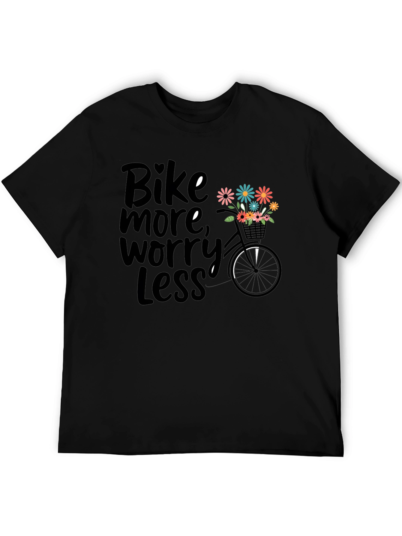 Bike More Worry Less Graphic T-Shirt