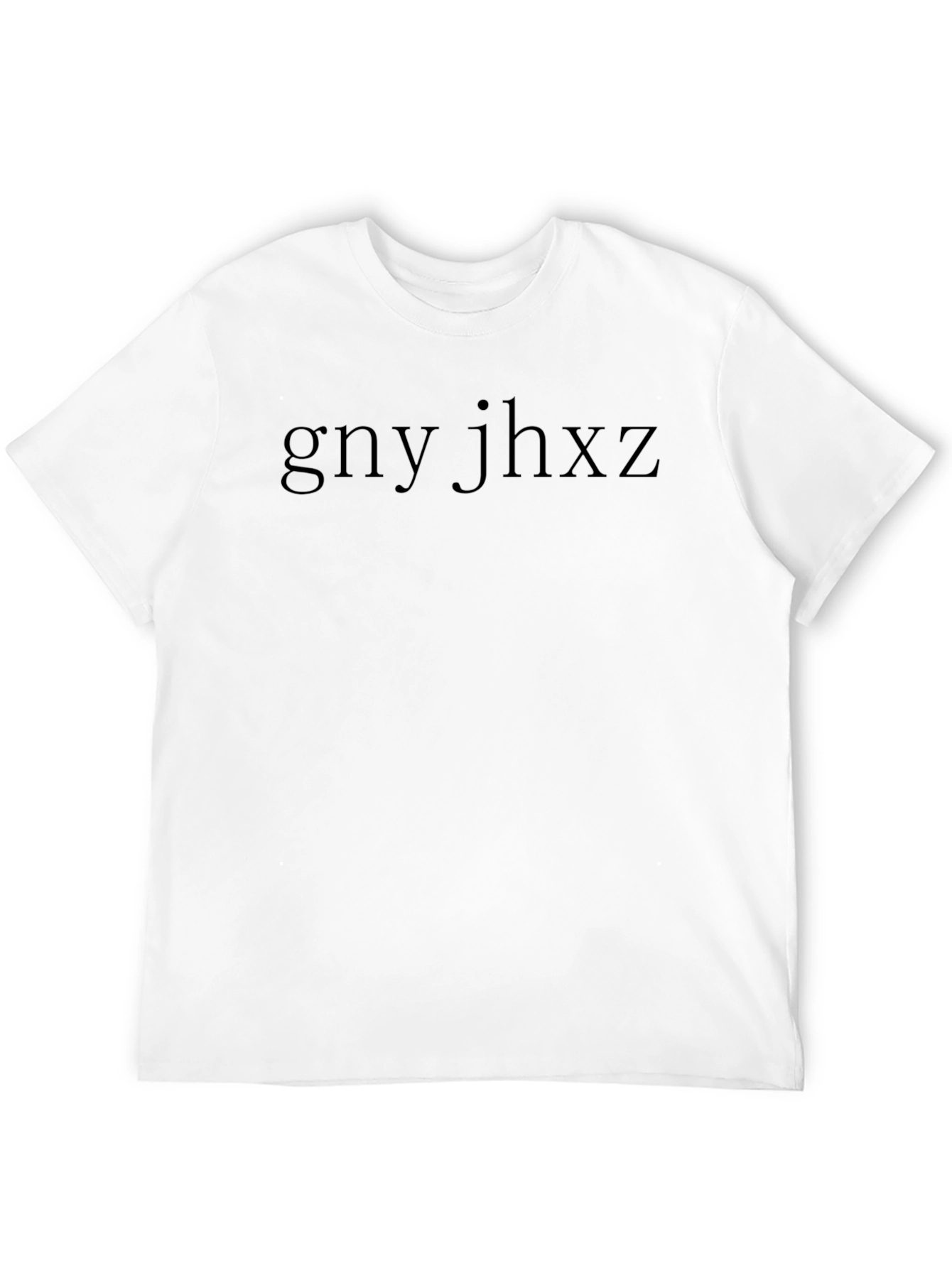 Black Tee with gny jhxz Graphic Print