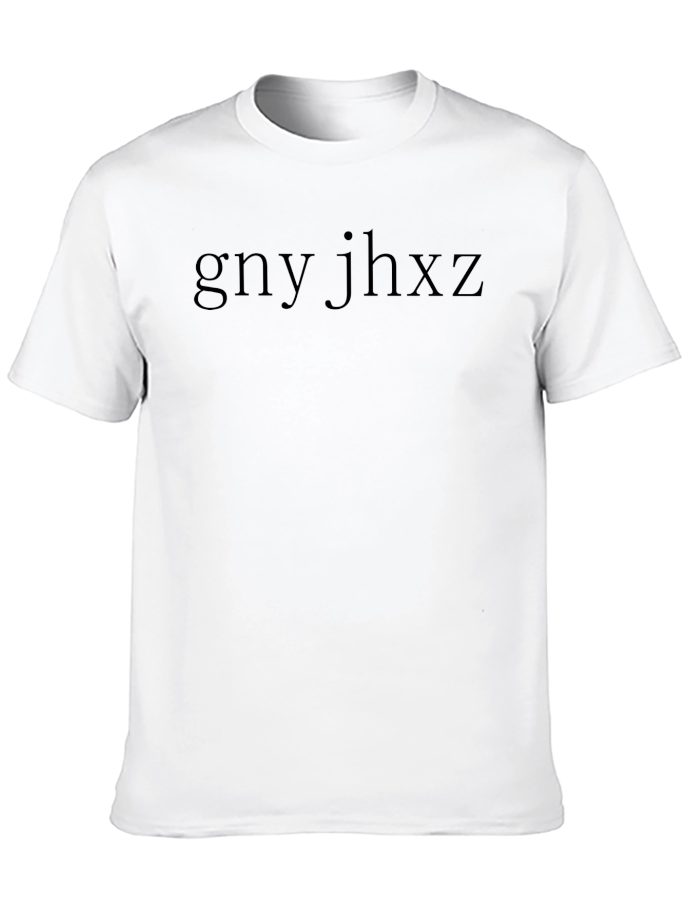 Black Tee with gny jhxz Graphic Print