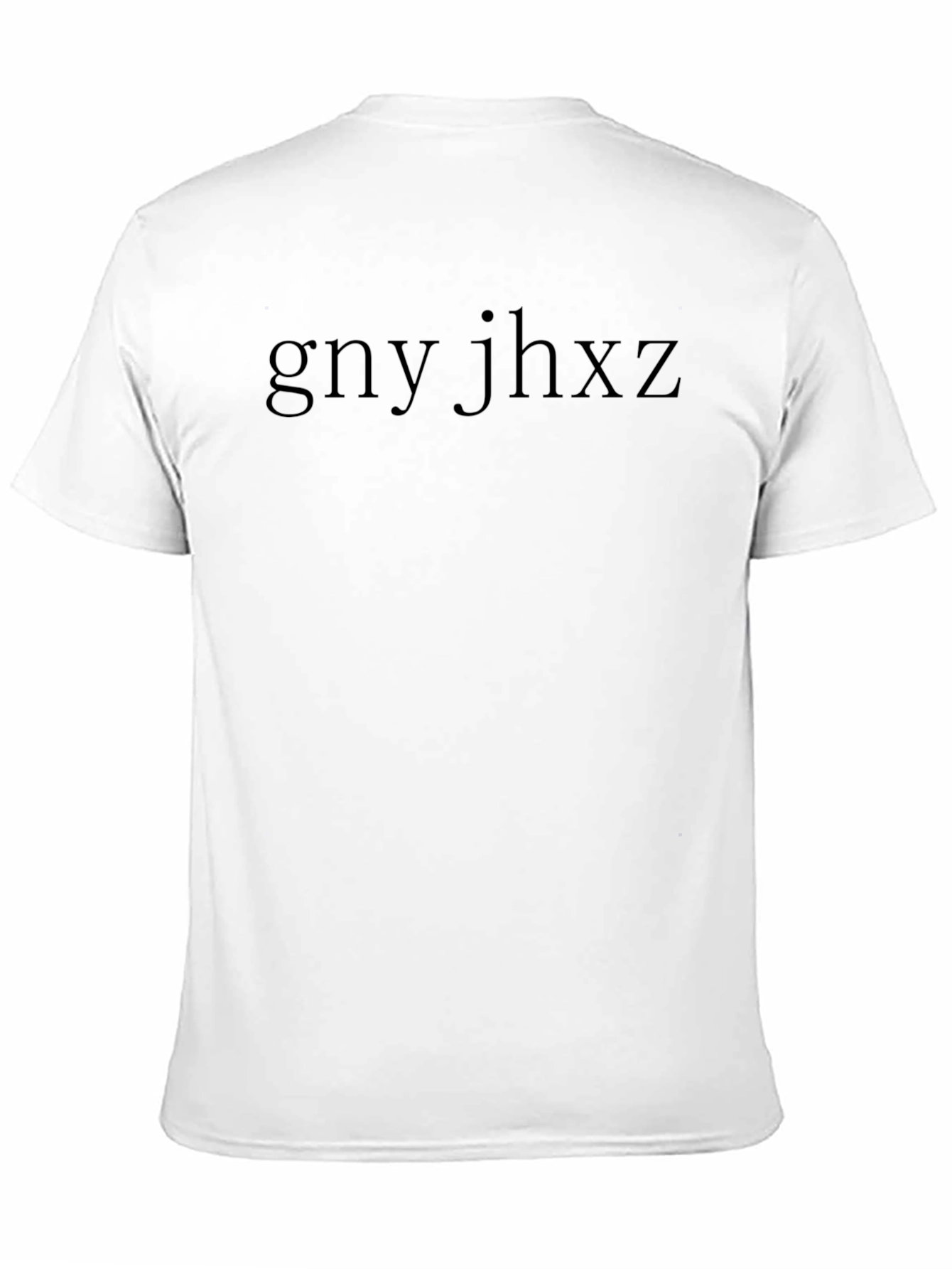Black Tee with gny jhxz Graphic Print