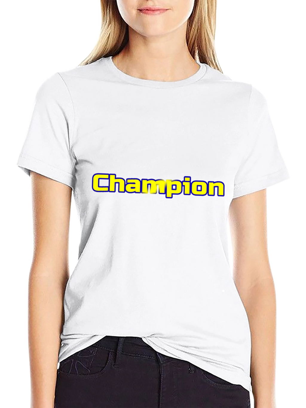 Champion Graphic Tee - Black Cotton Blend