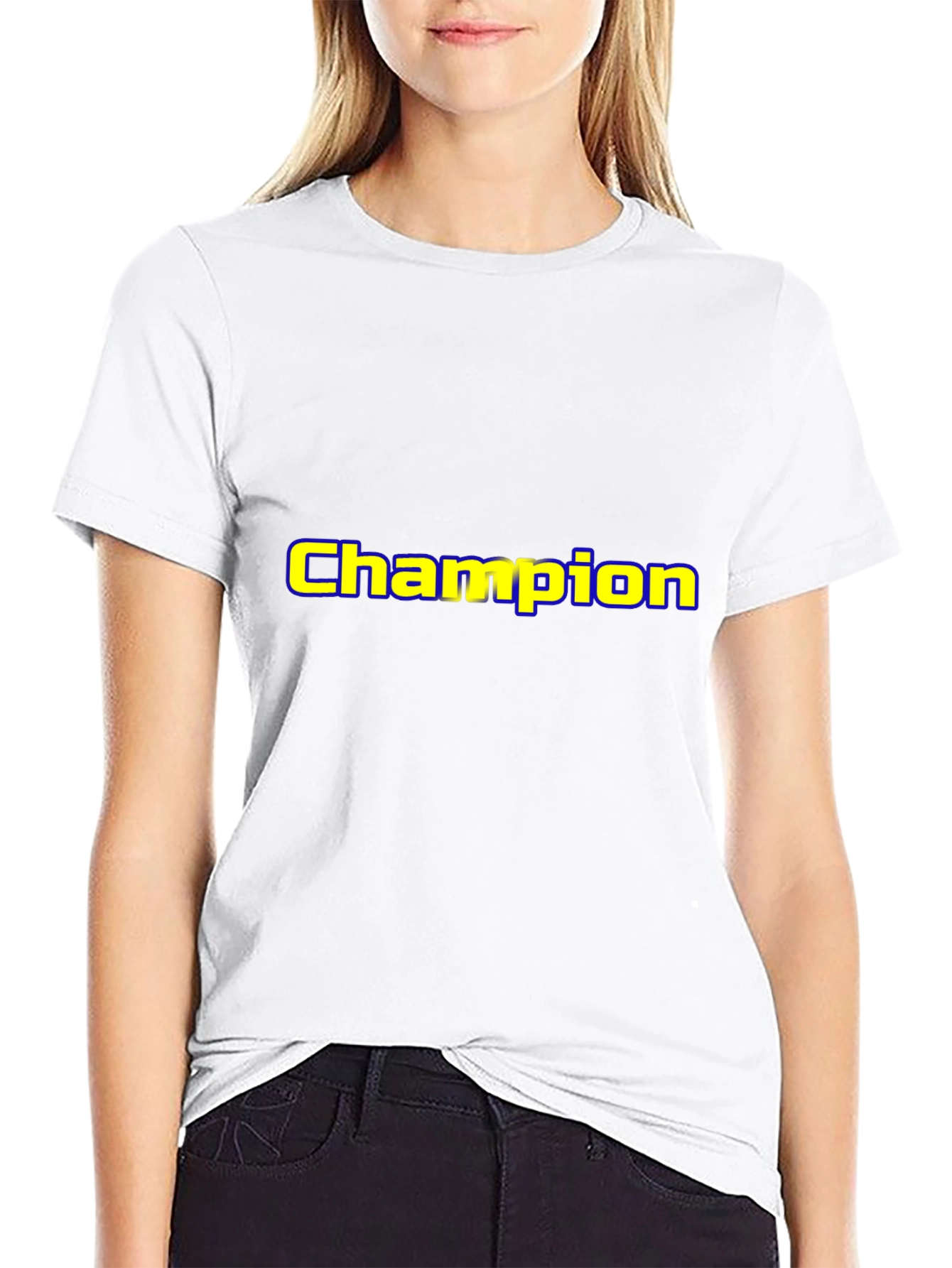 Champion Graphic Tee - Black Cotton Blend