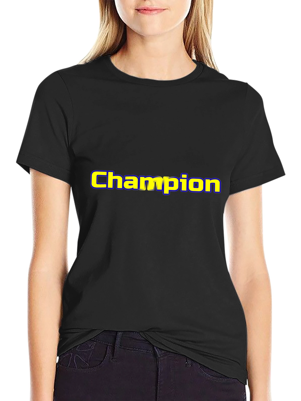 Champion Graphic Tee - Black Cotton Blend