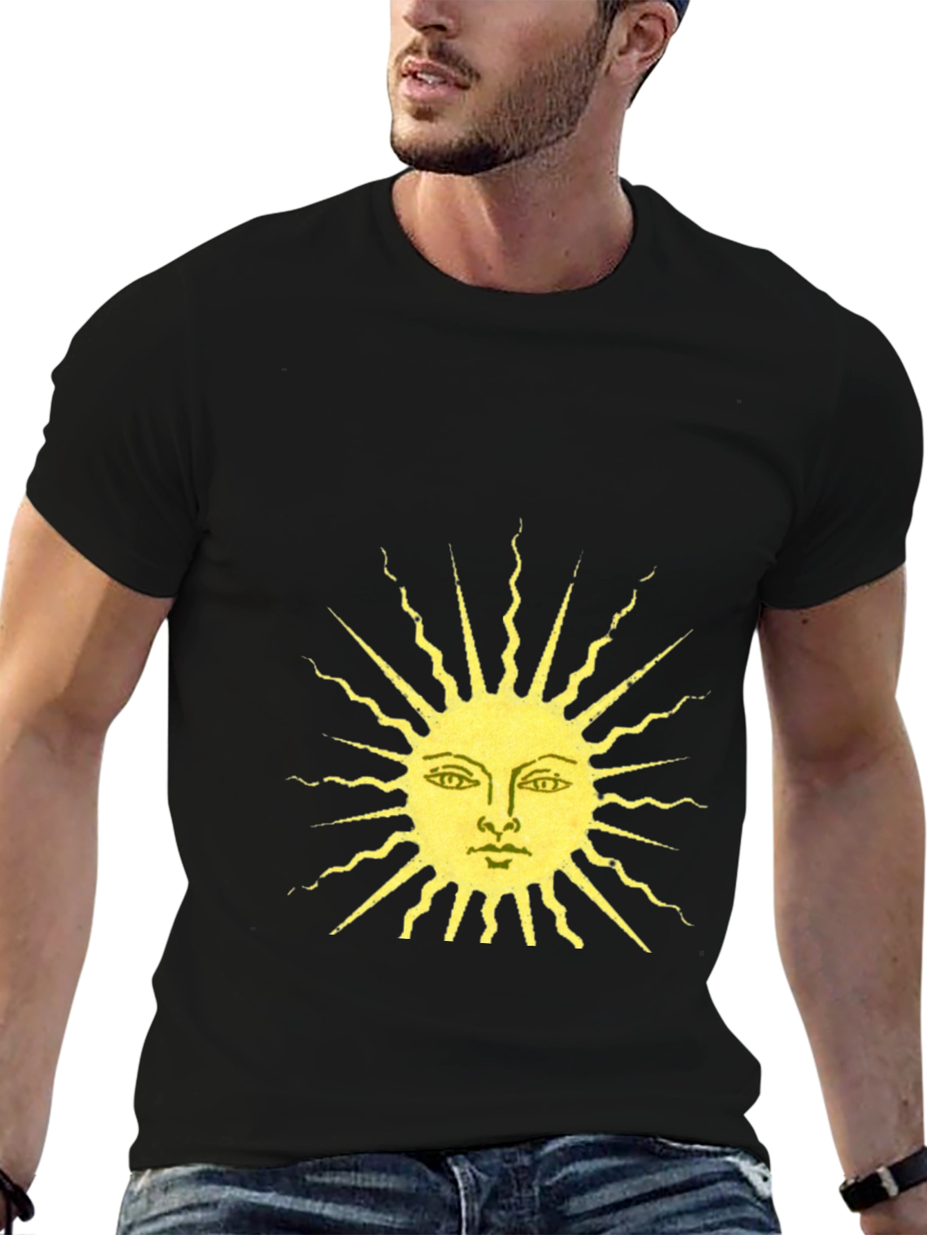 Black Sun Graphic Tee - Stylish Mens Casual Wear