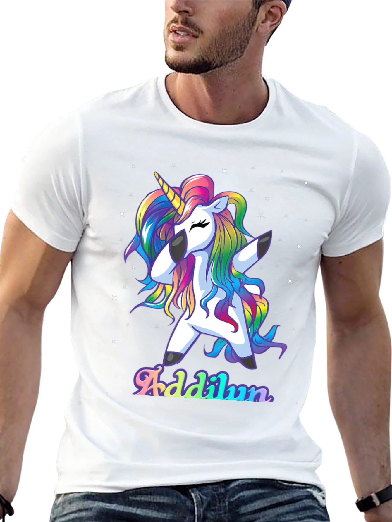 Dabbing Unicorn Rainbow Shirt - Personalized Gift