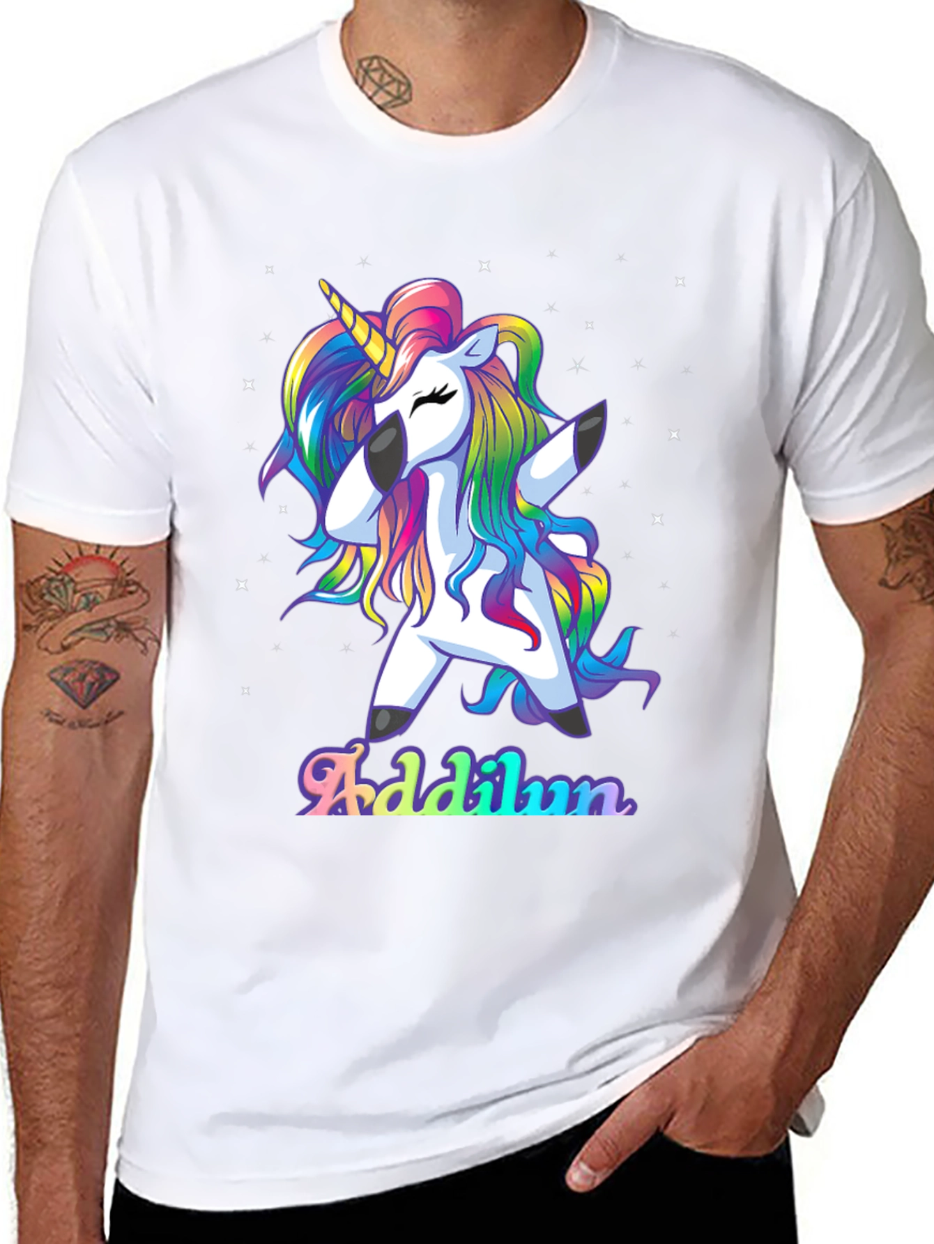 Dabbing Unicorn Rainbow Shirt - Personalized Gift
