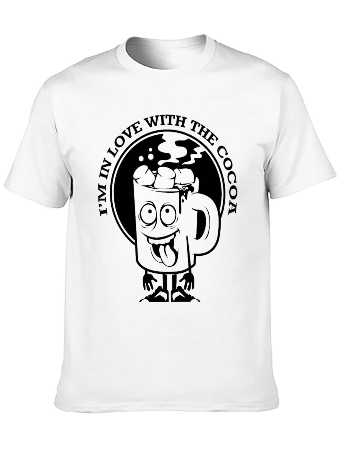 Cocoa Lovers Black T-Shirt - Cartoon Mug Graphic Tee
