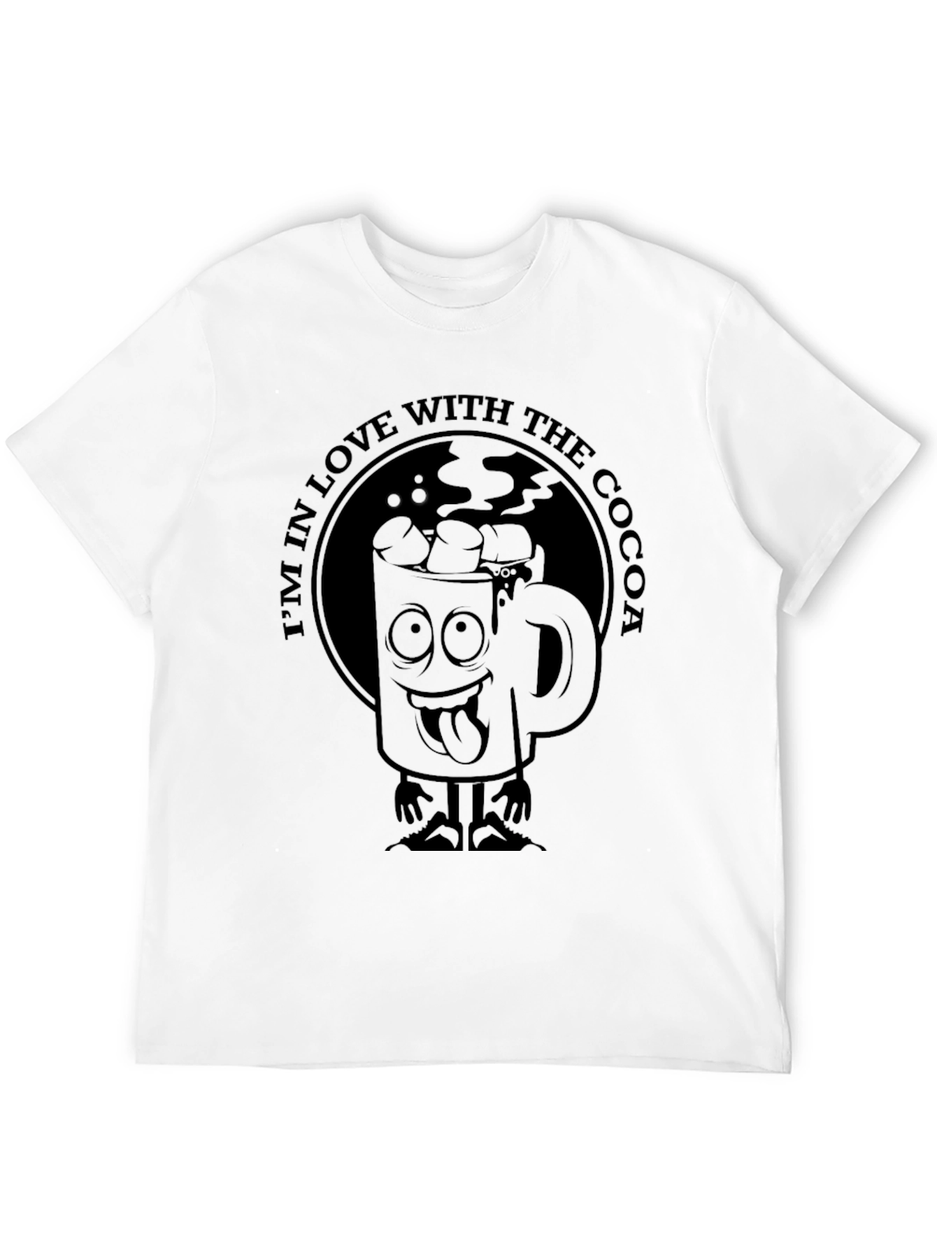Cocoa Lovers Black T-Shirt - Cartoon Mug Graphic Tee