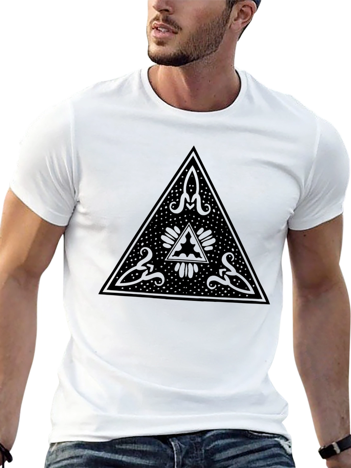 Mystic Triangle Black Graphic Tee