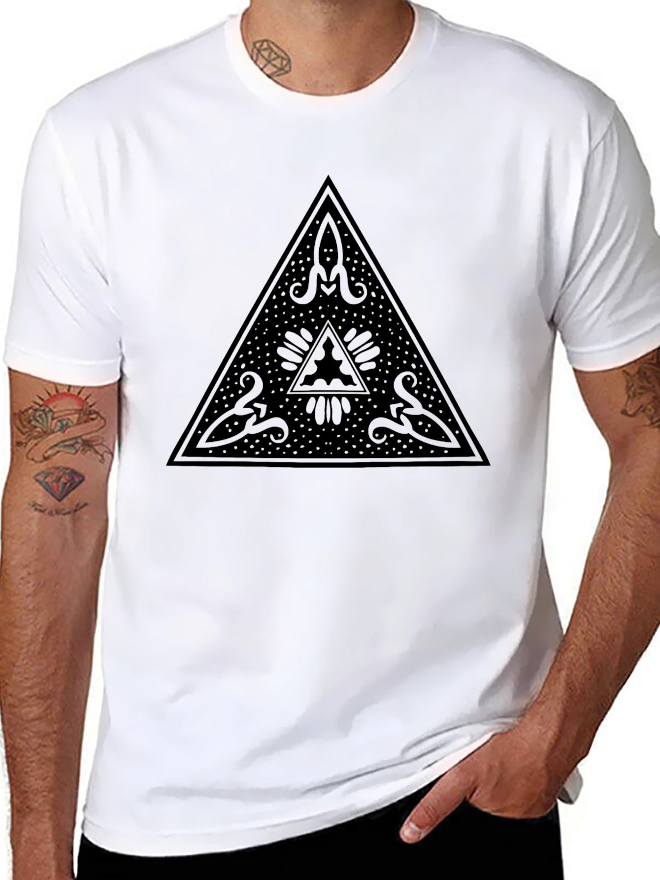 Mystic Triangle Black Graphic Tee