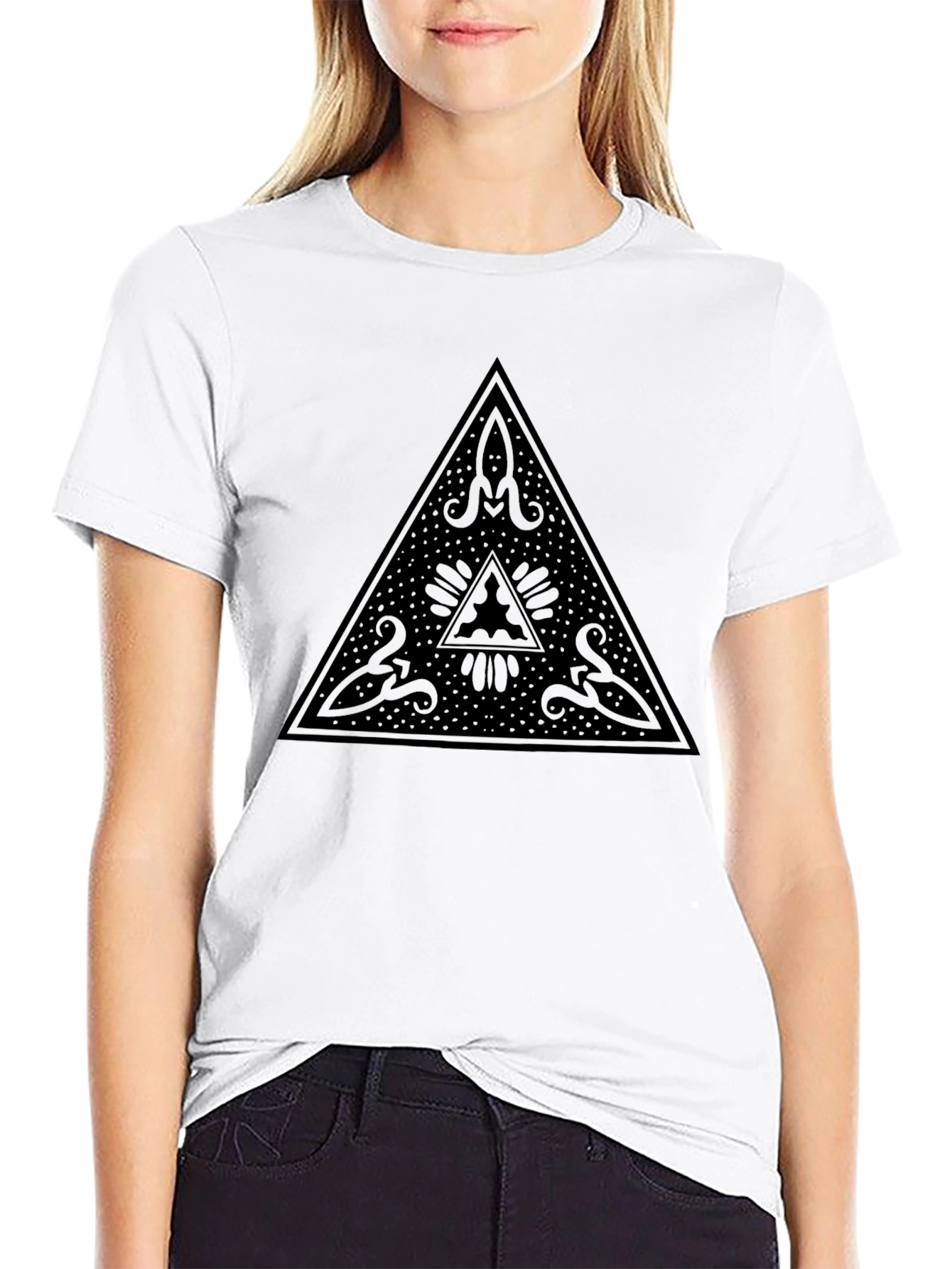 Mystic Triangle Black Graphic Tee