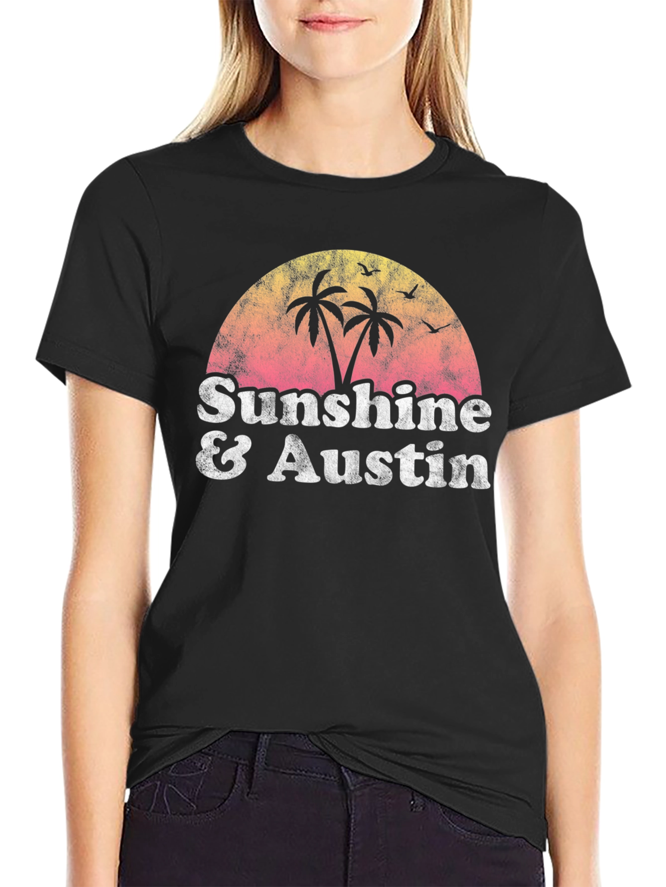 Sunshine & Austin Graphic Tee - Retro Style
