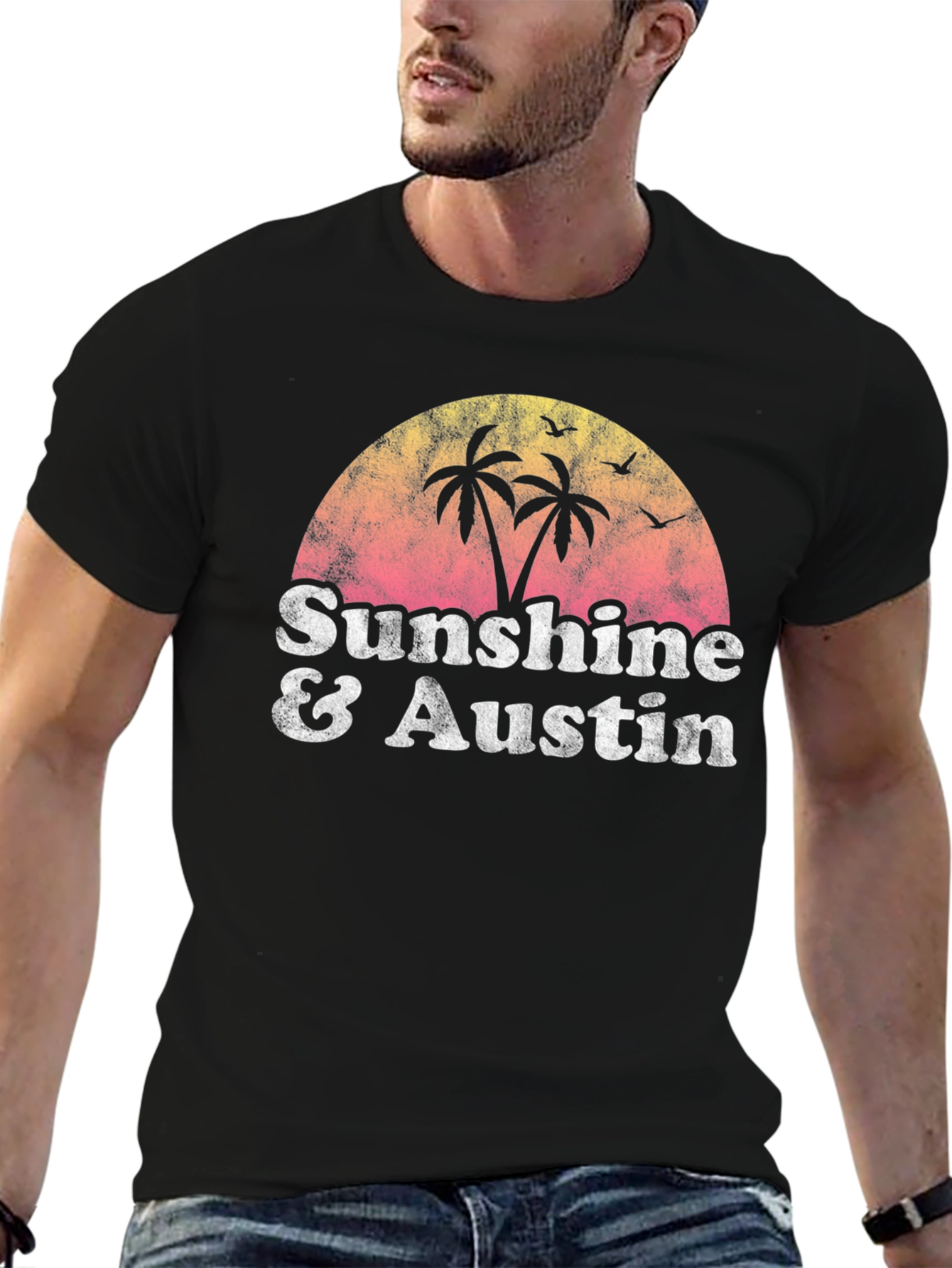 Sunshine & Austin Graphic Tee - Retro Style
