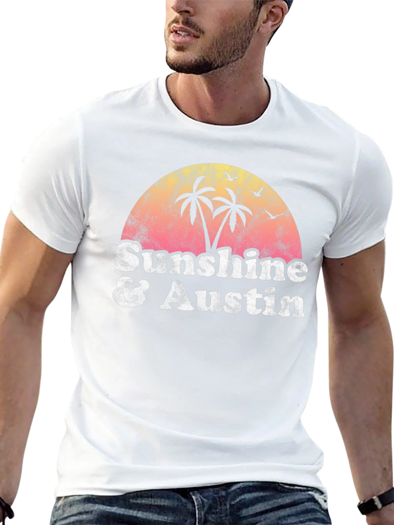 Sunshine & Austin Graphic Tee - Retro Style