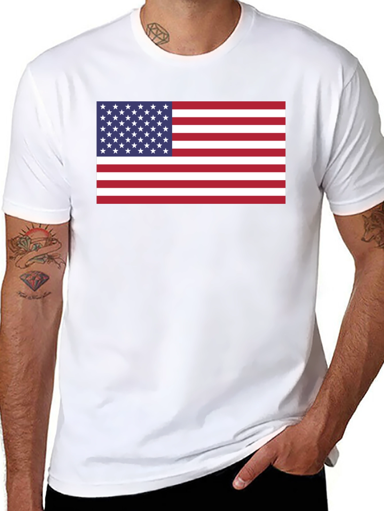 American Flag Graphic Black T-Shirt
