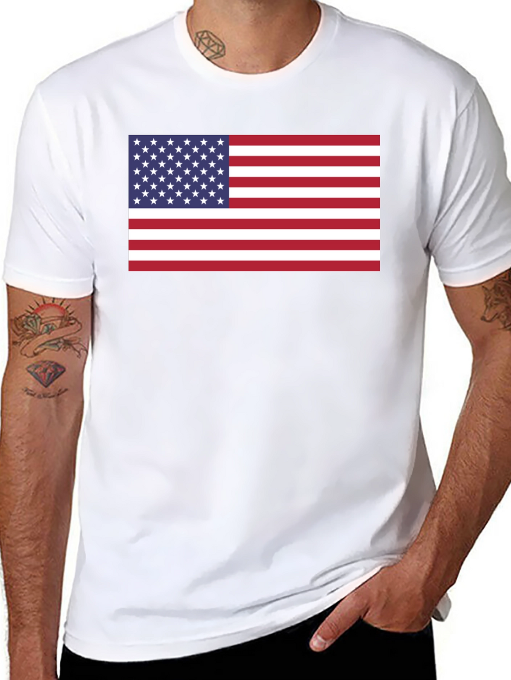 American Flag Graphic Black T-Shirt