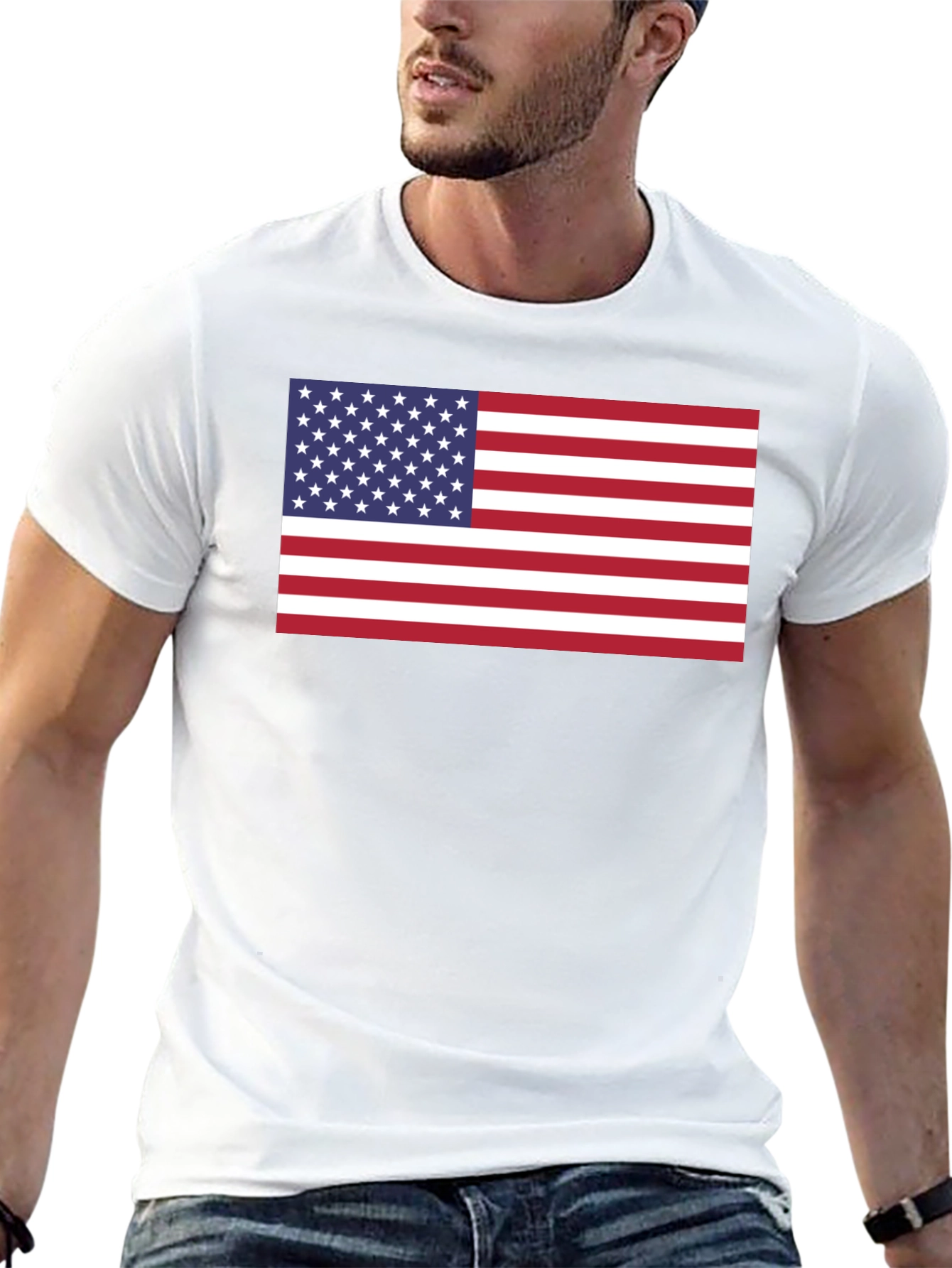 American Flag Graphic Black T-Shirt