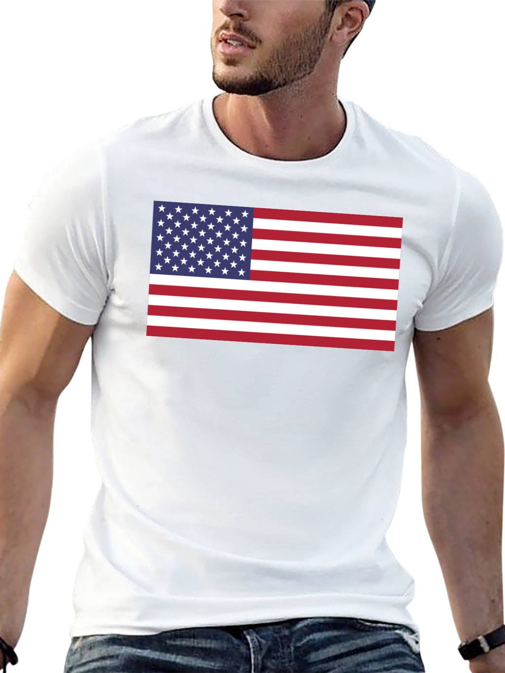 American Flag Graphic Black T-Shirt