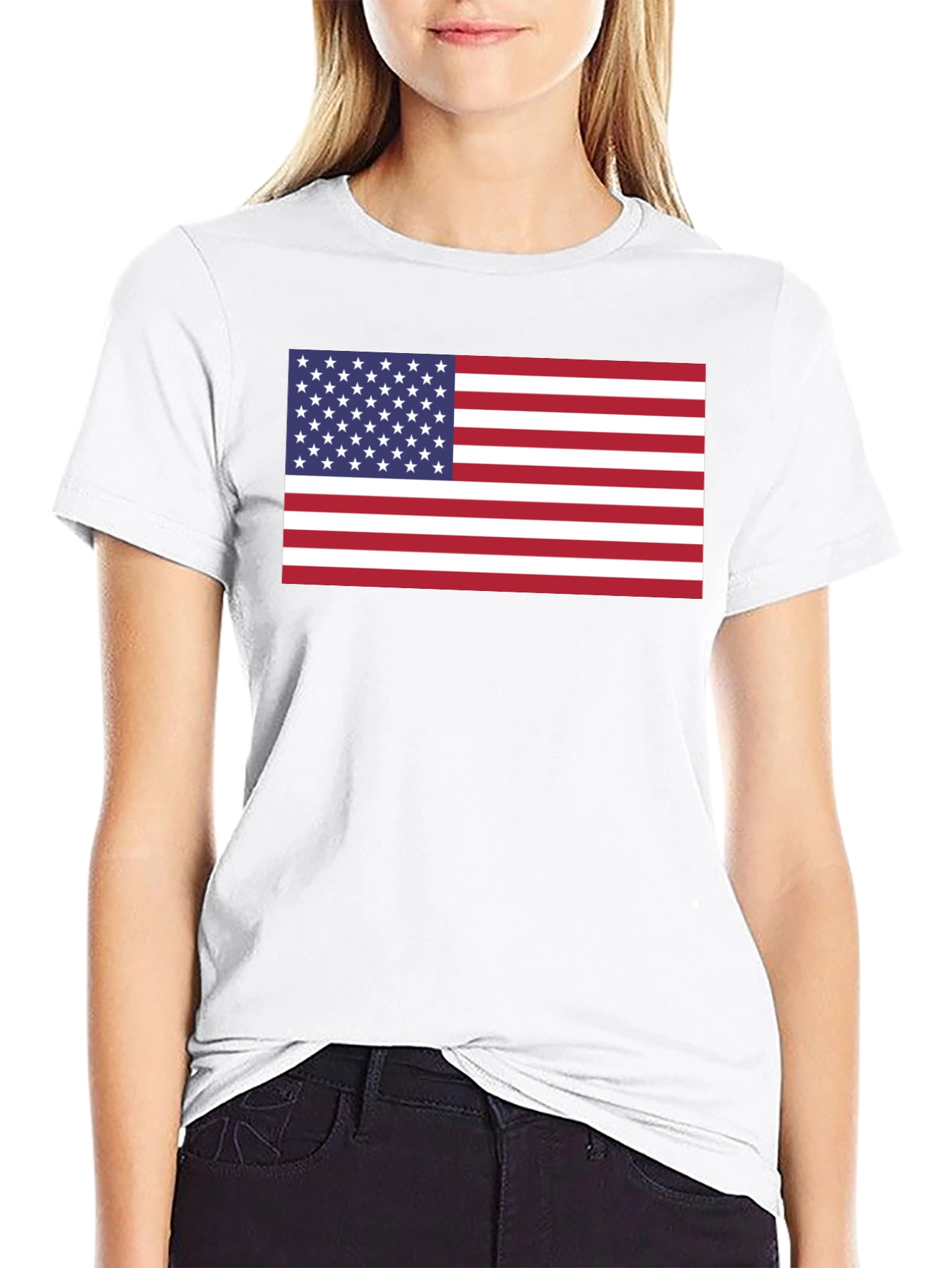 American Flag Graphic Black T-Shirt