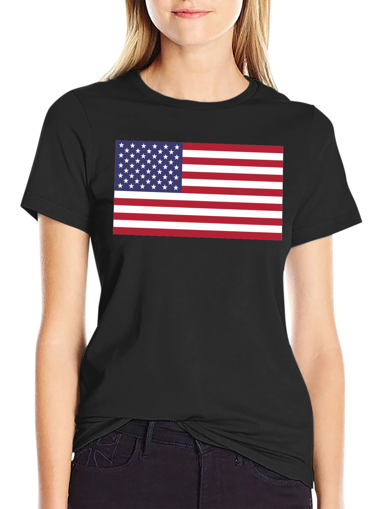 American Flag Graphic Black T-Shirt