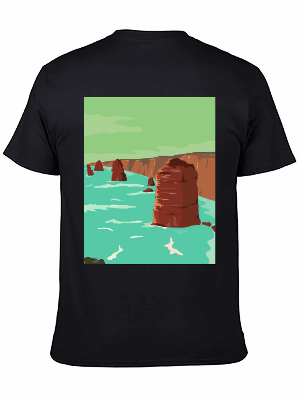 Coastal Cliffs Graphic Tee - Black