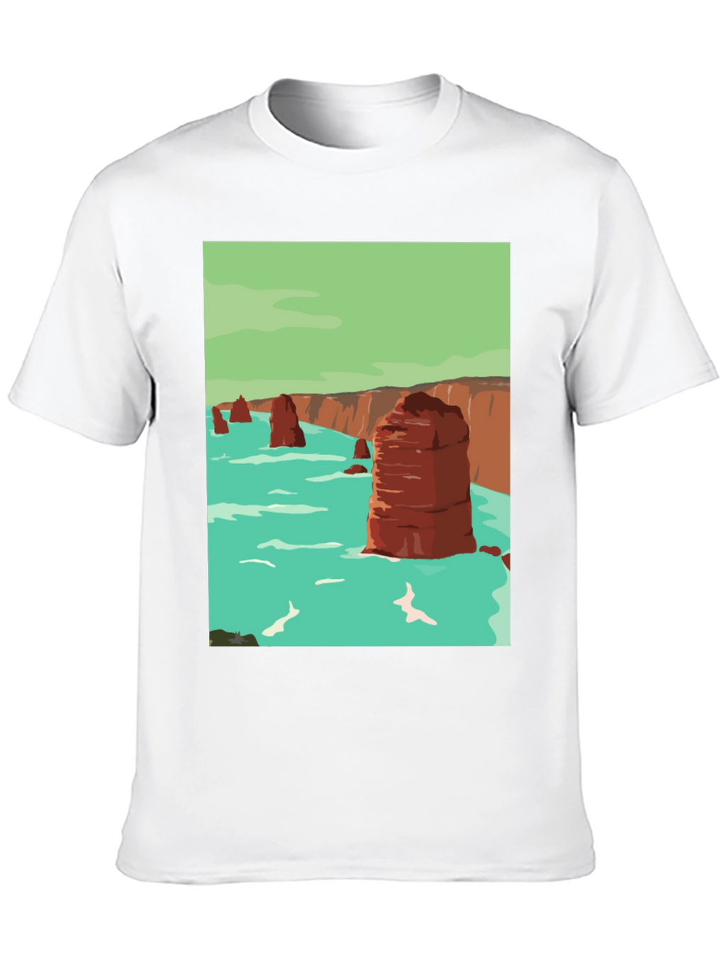 Coastal Cliffs Graphic Tee - Black
