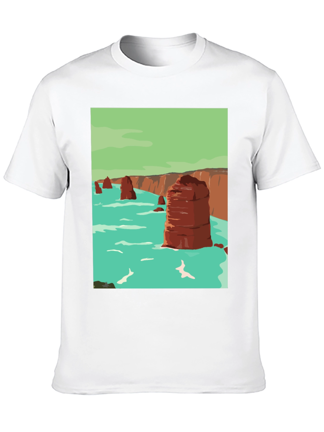Coastal Cliffs Graphic Tee - Black