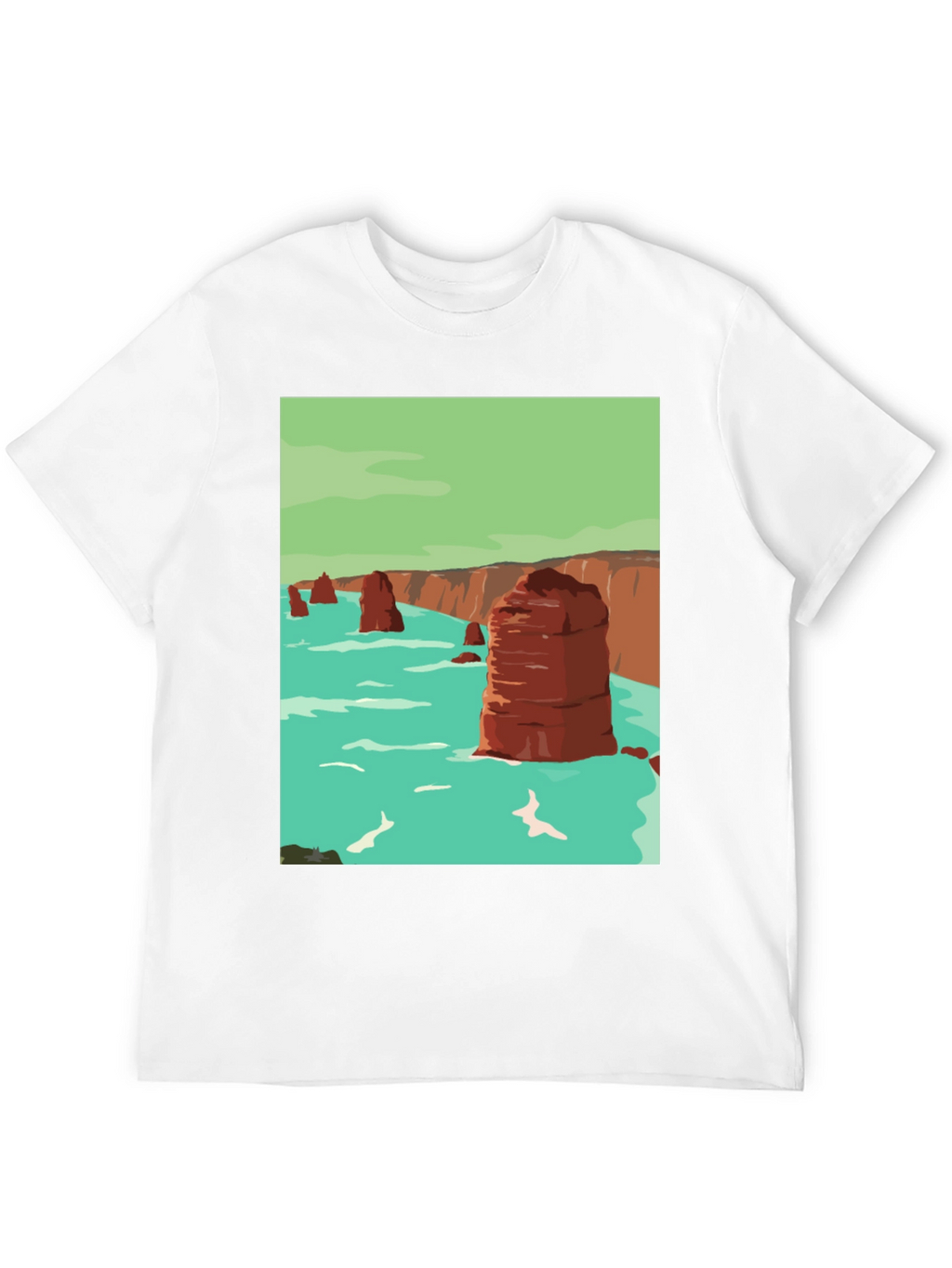 Coastal Cliffs Graphic Tee - Black