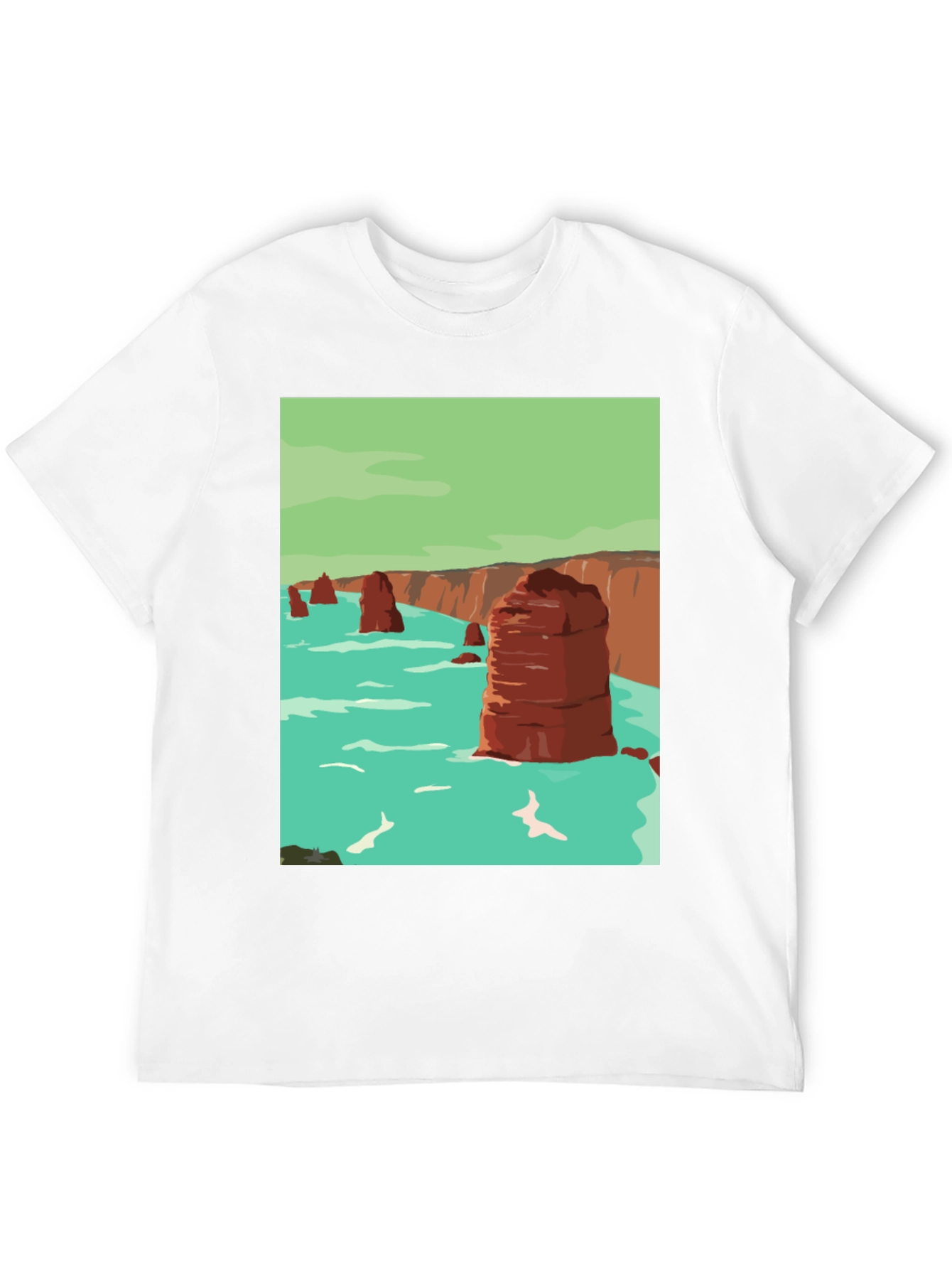 Coastal Cliffs Graphic Tee - Black