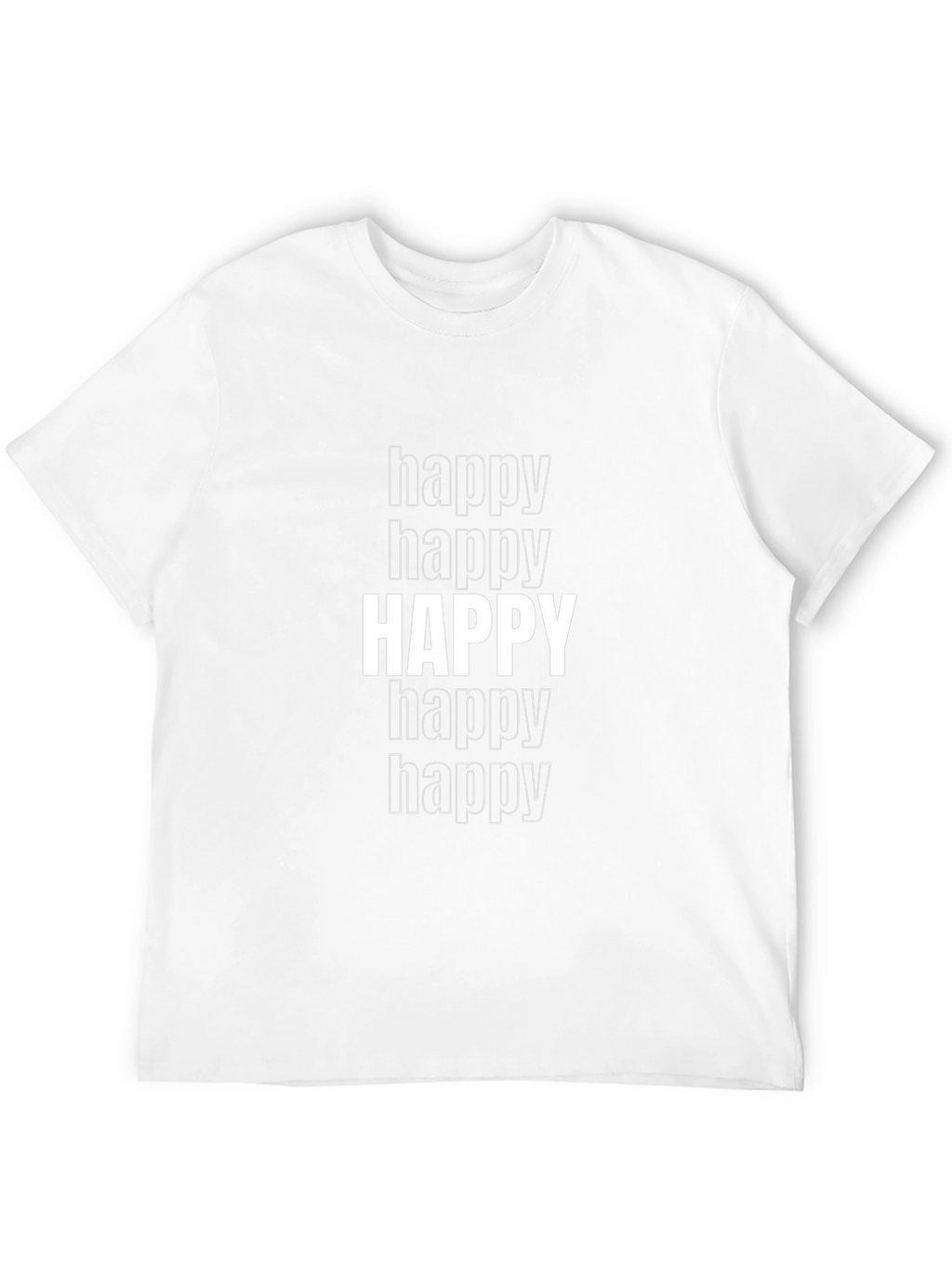 Happy Graphic Tee - Black Cotton Blend