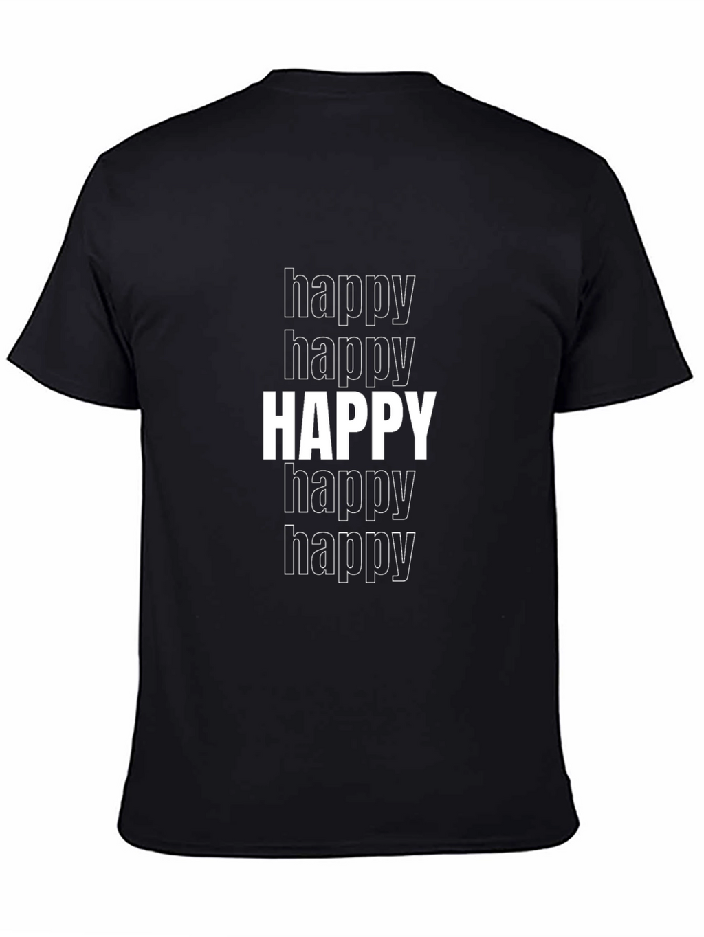 Happy Graphic Tee - Black Cotton Blend