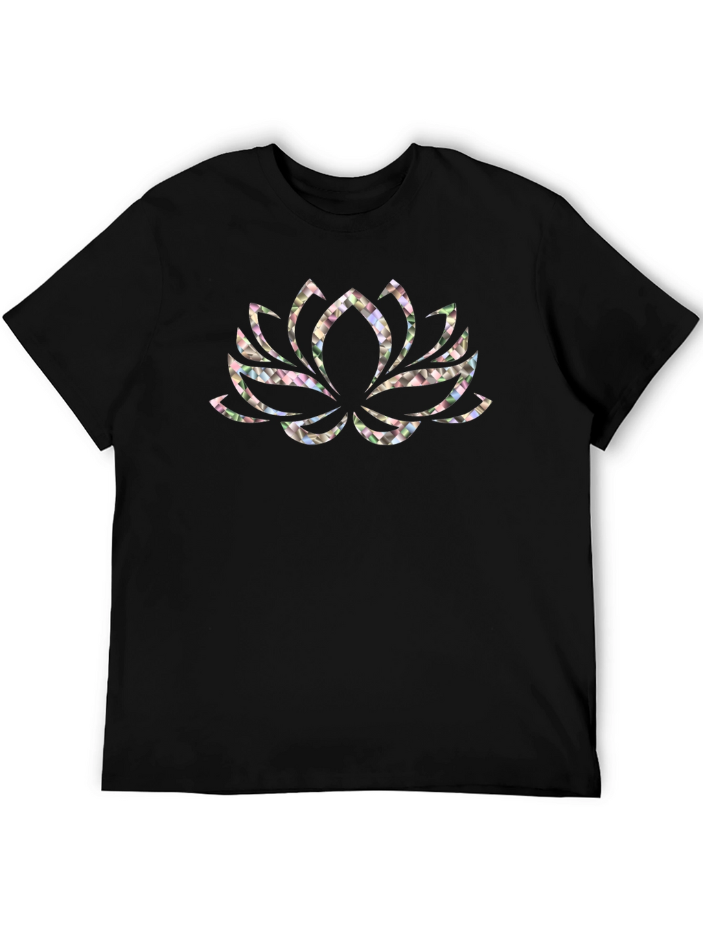 Lotus Flower Graphic Black T-Shirt