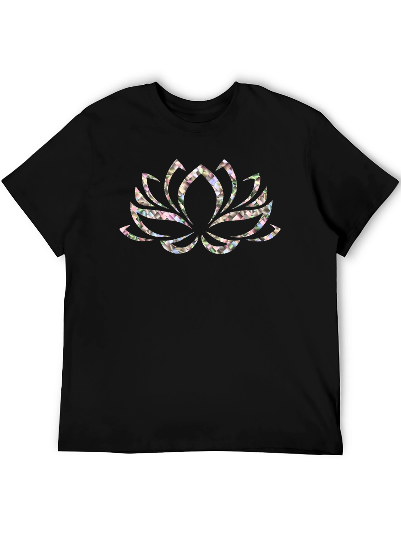 Lotus Flower Graphic Black T-Shirt