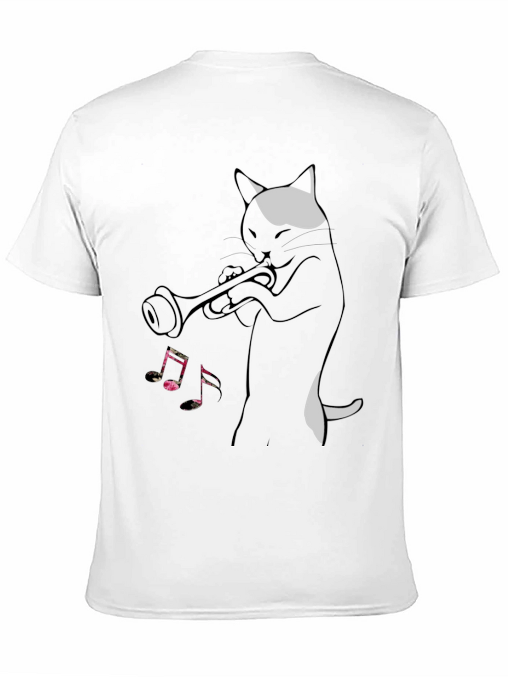 Cool Cat Trumpet Player Black T-Shirt