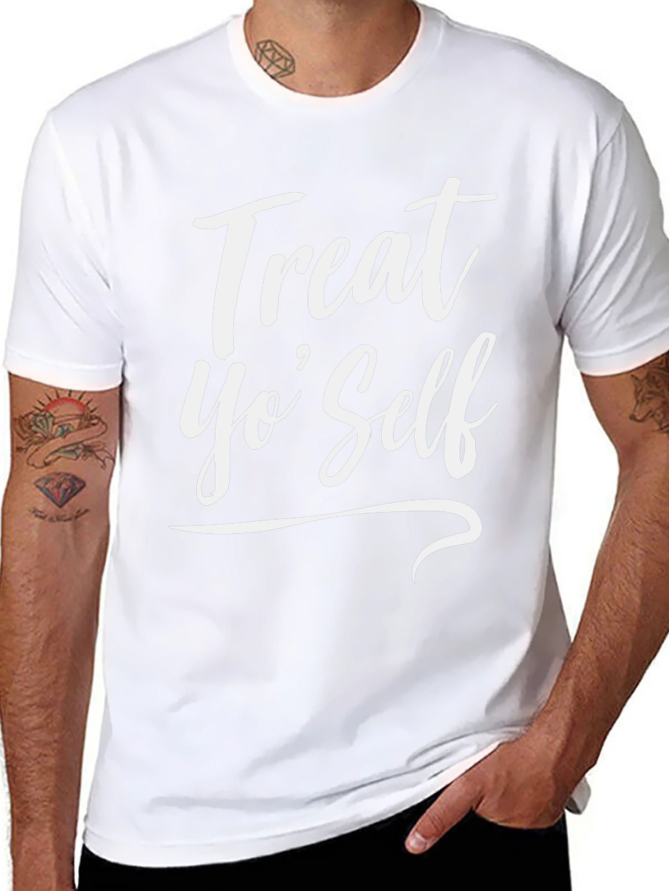 Treat Yo Self Black Graphic Tee Shirt