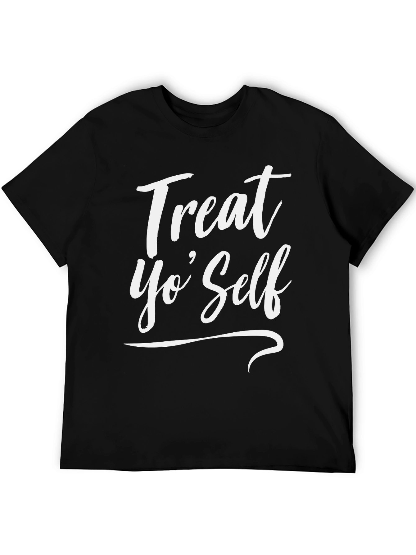 Treat Yo Self Black Graphic Tee Shirt