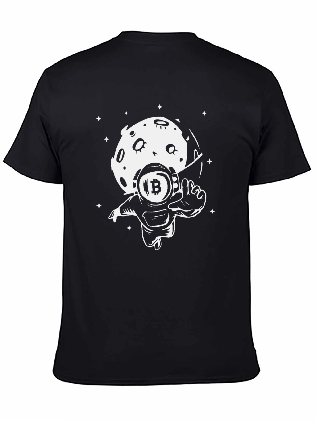 Bitcoin Astronaut Black T-Shirt Crypto Space