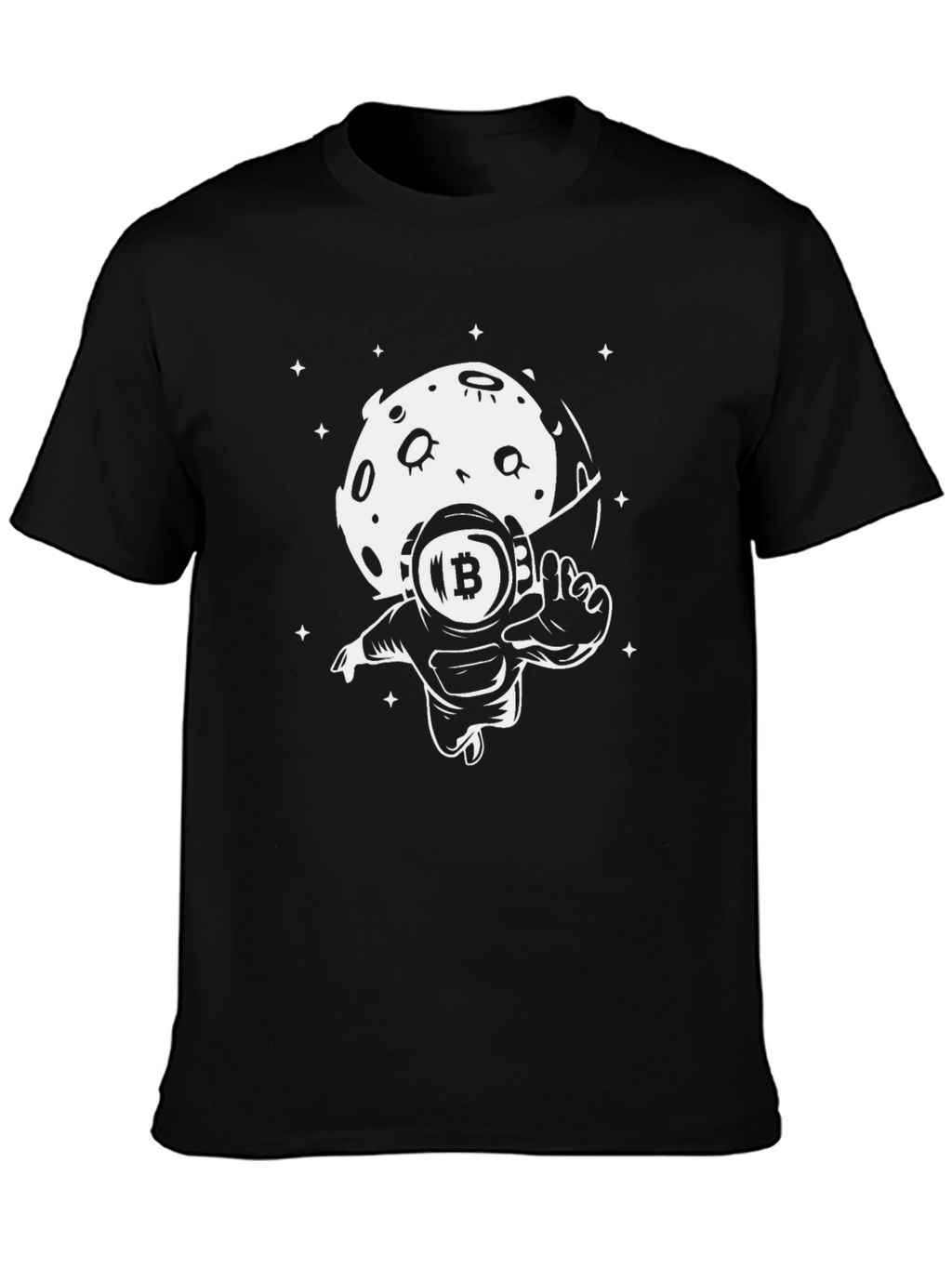 Bitcoin Astronaut Black T-Shirt Crypto Space