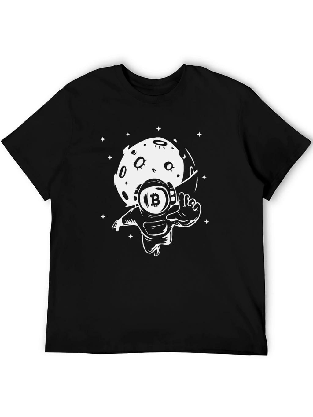 Bitcoin Astronaut Black T-Shirt Crypto Space