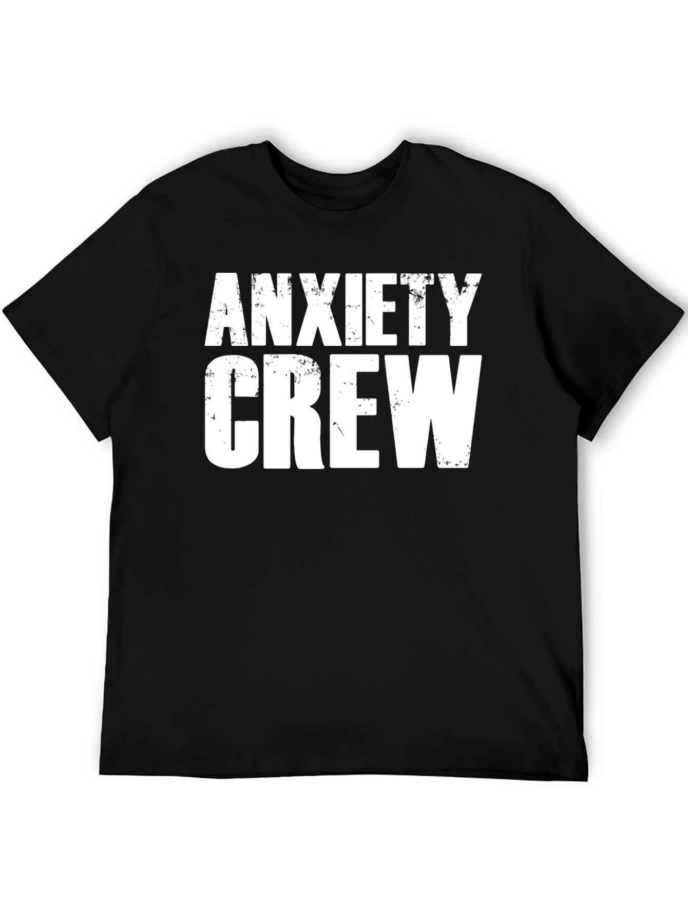 Anxiety Crew Graphic Tee - Black Cotton T-Shirt