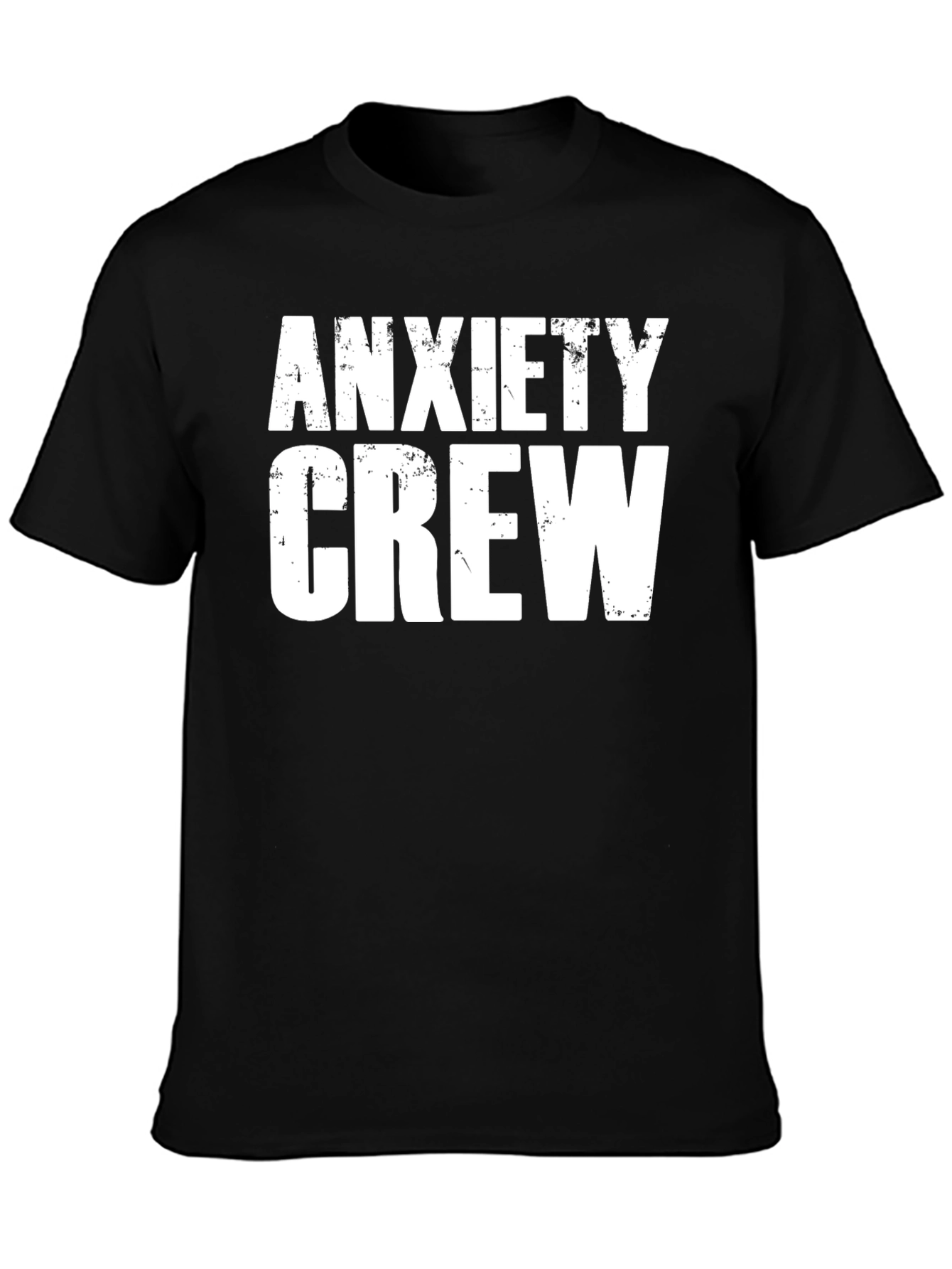 Anxiety Crew Graphic Tee - Black Cotton T-Shirt