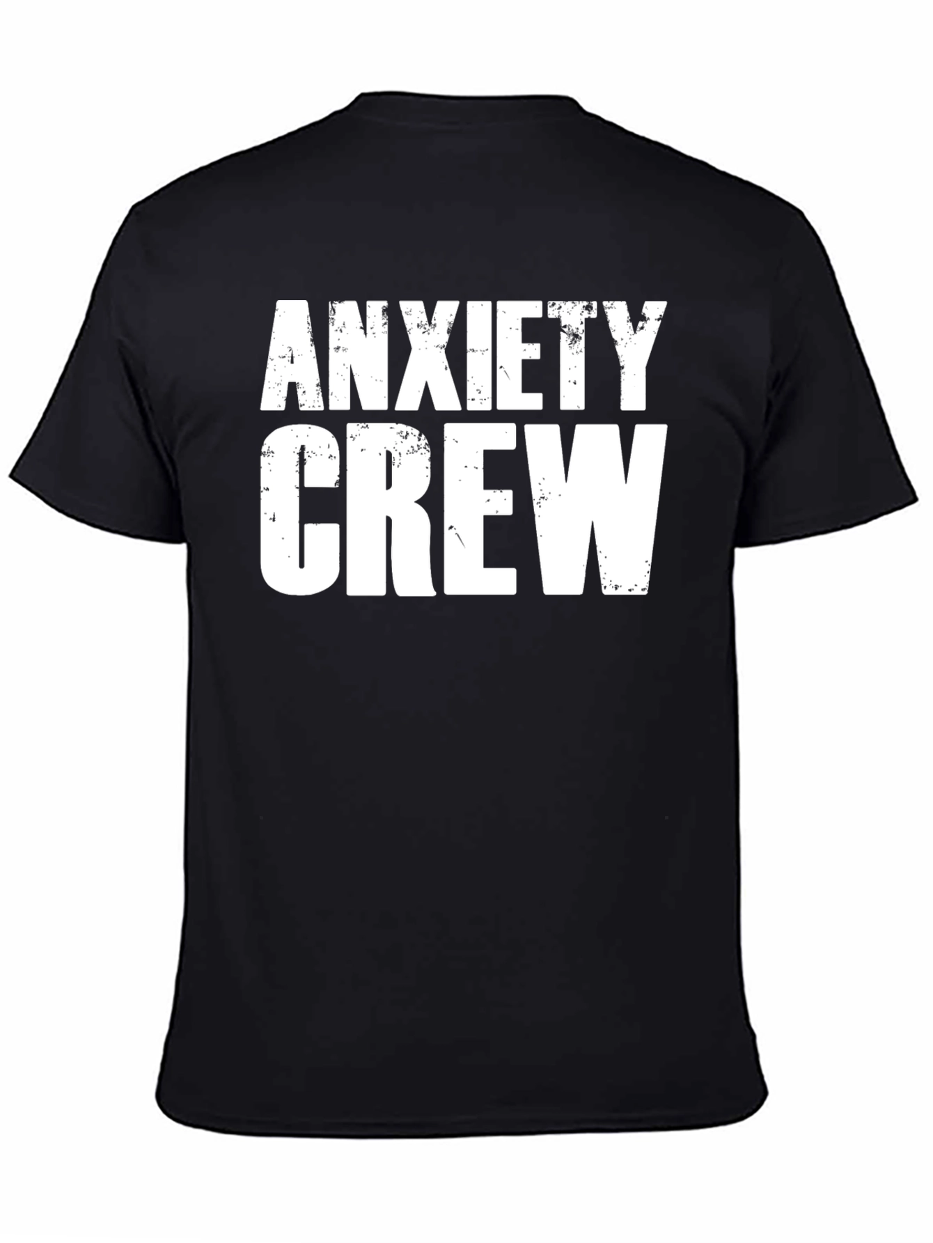 Anxiety Crew Graphic Tee - Black Cotton T-Shirt