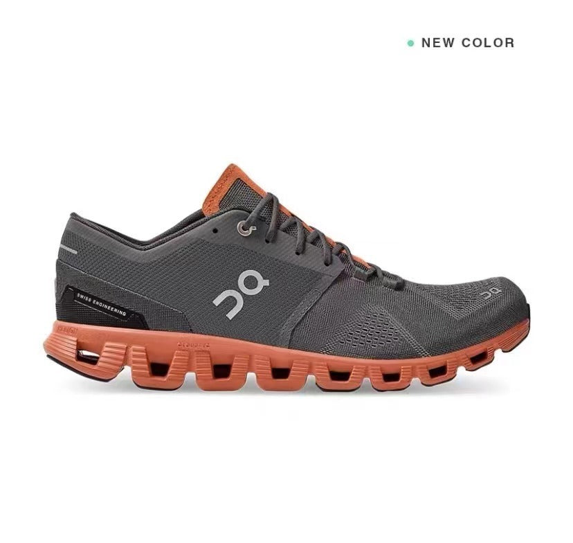 ON Cloud X Men's Running Shoe - Rust/Rock