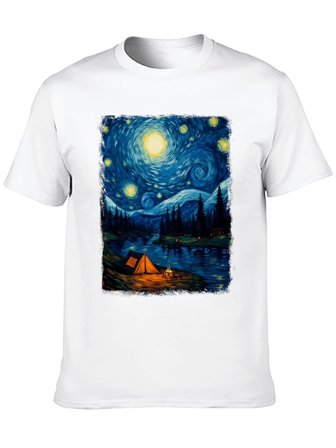Starry Night Camping Graphic Tee
