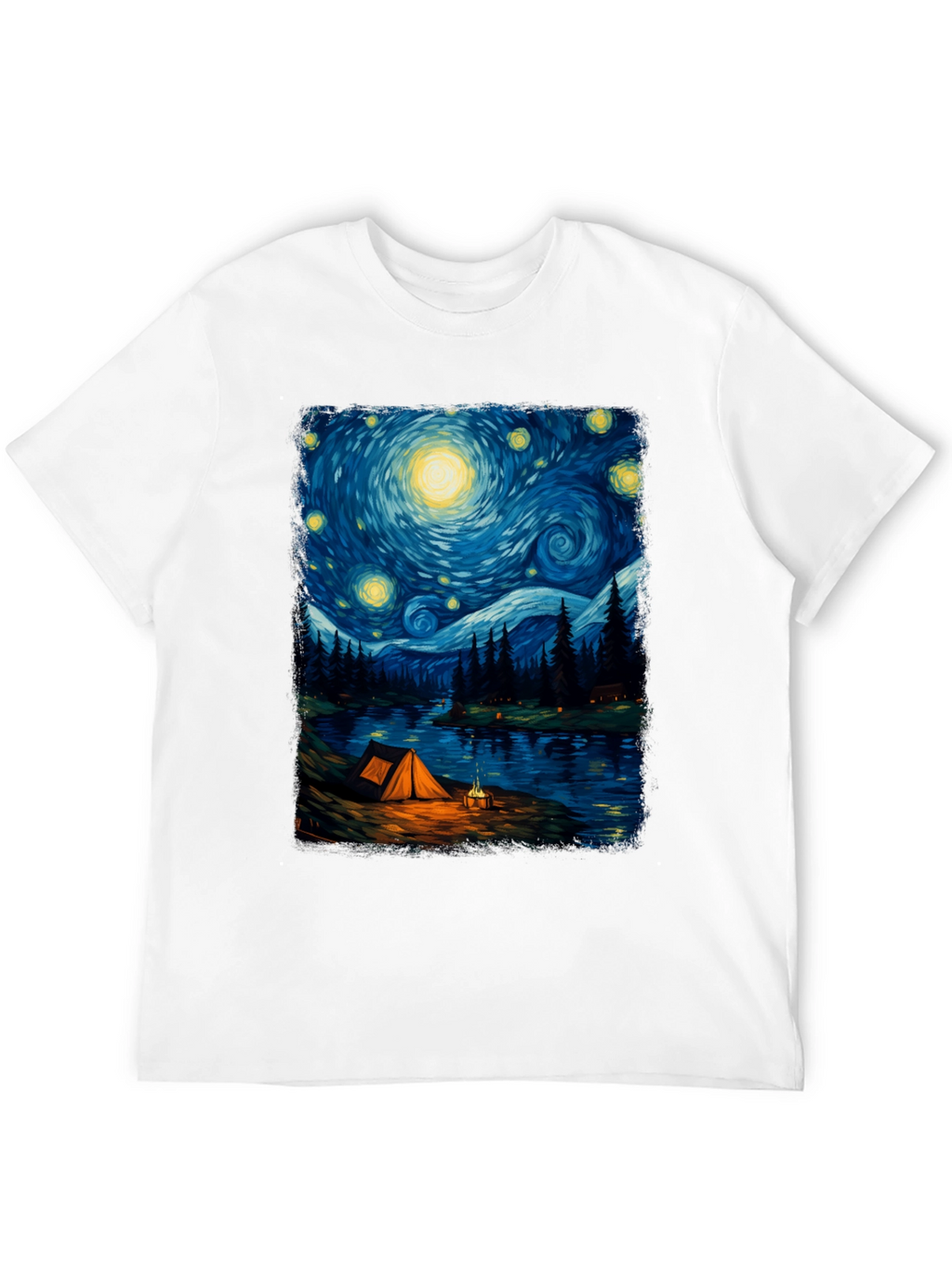Starry Night Camping Graphic Tee