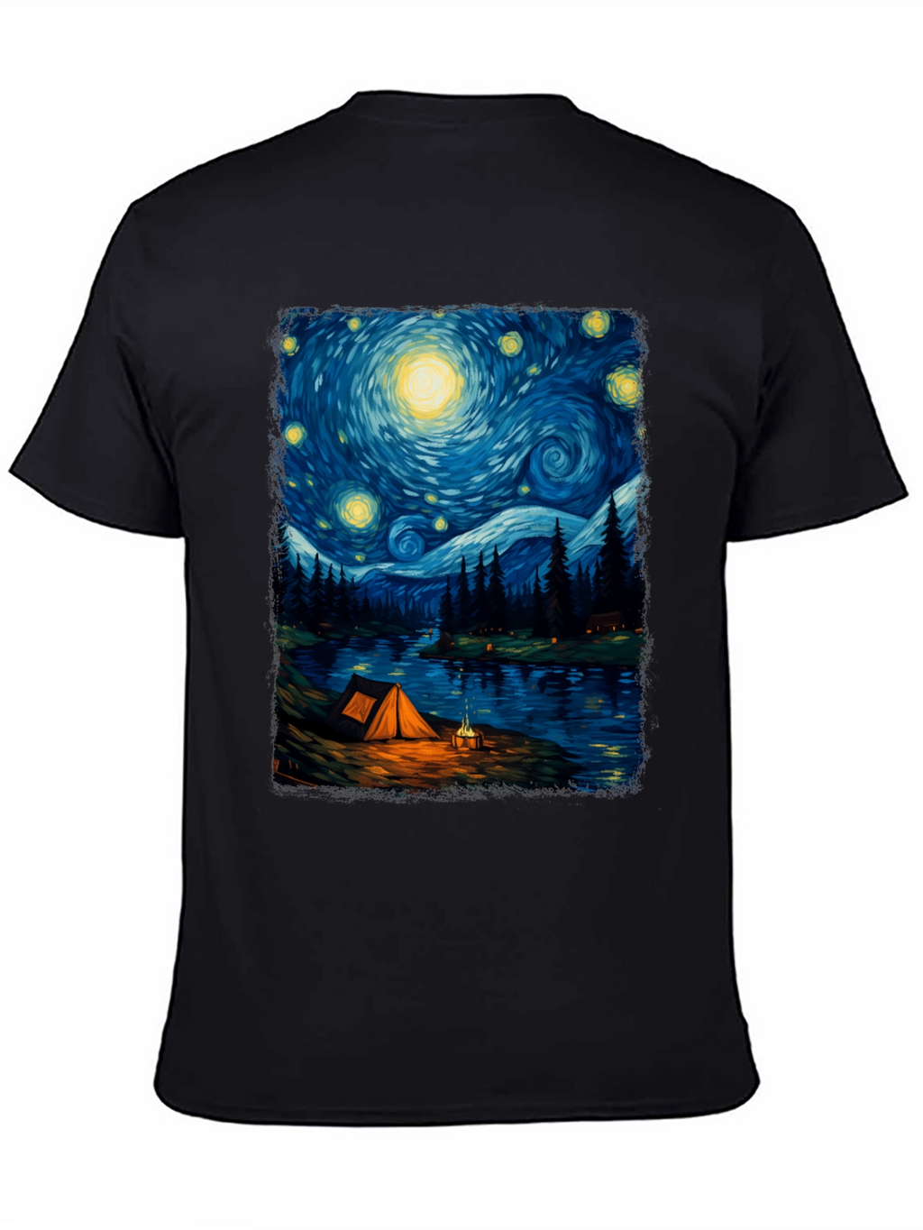 Starry Night Camping Graphic Tee