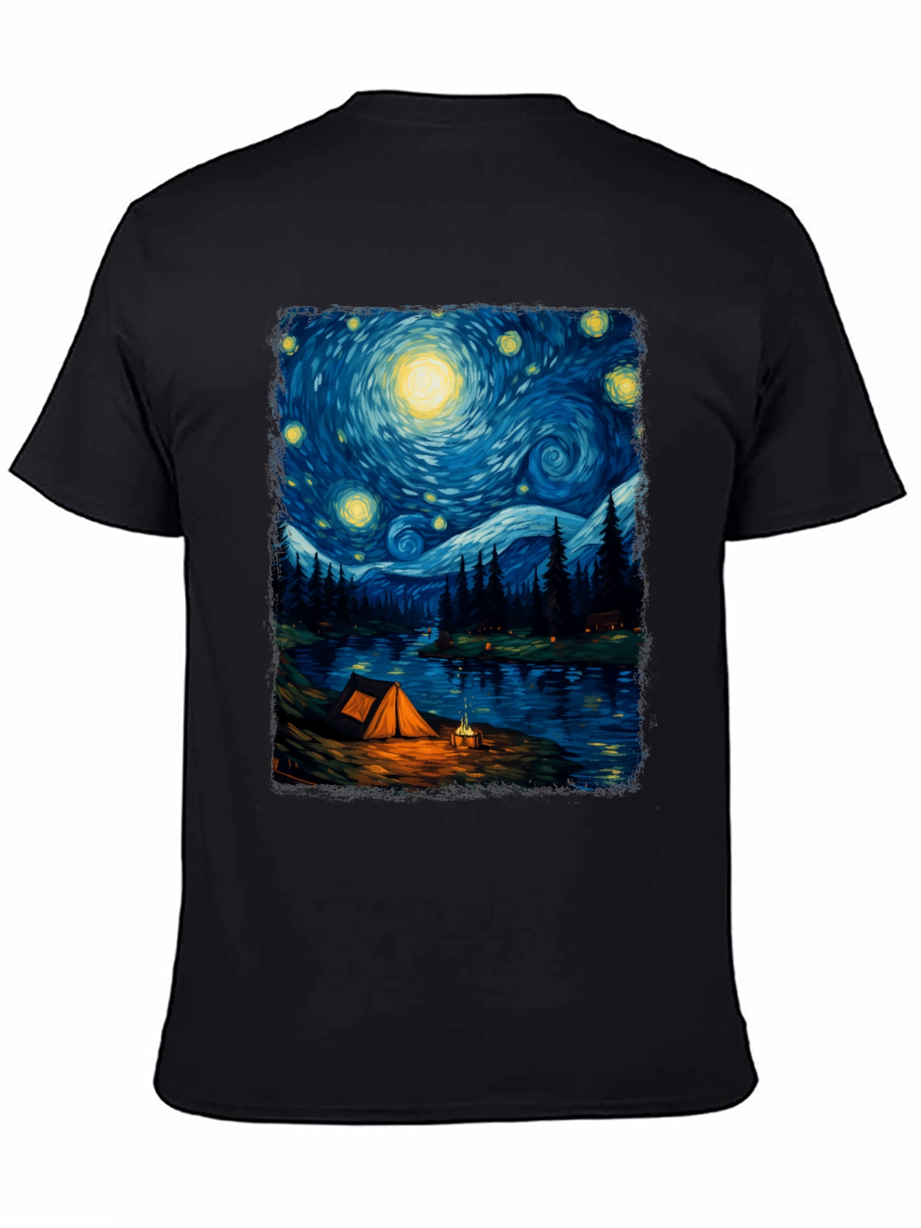 Starry Night Camping Graphic Tee