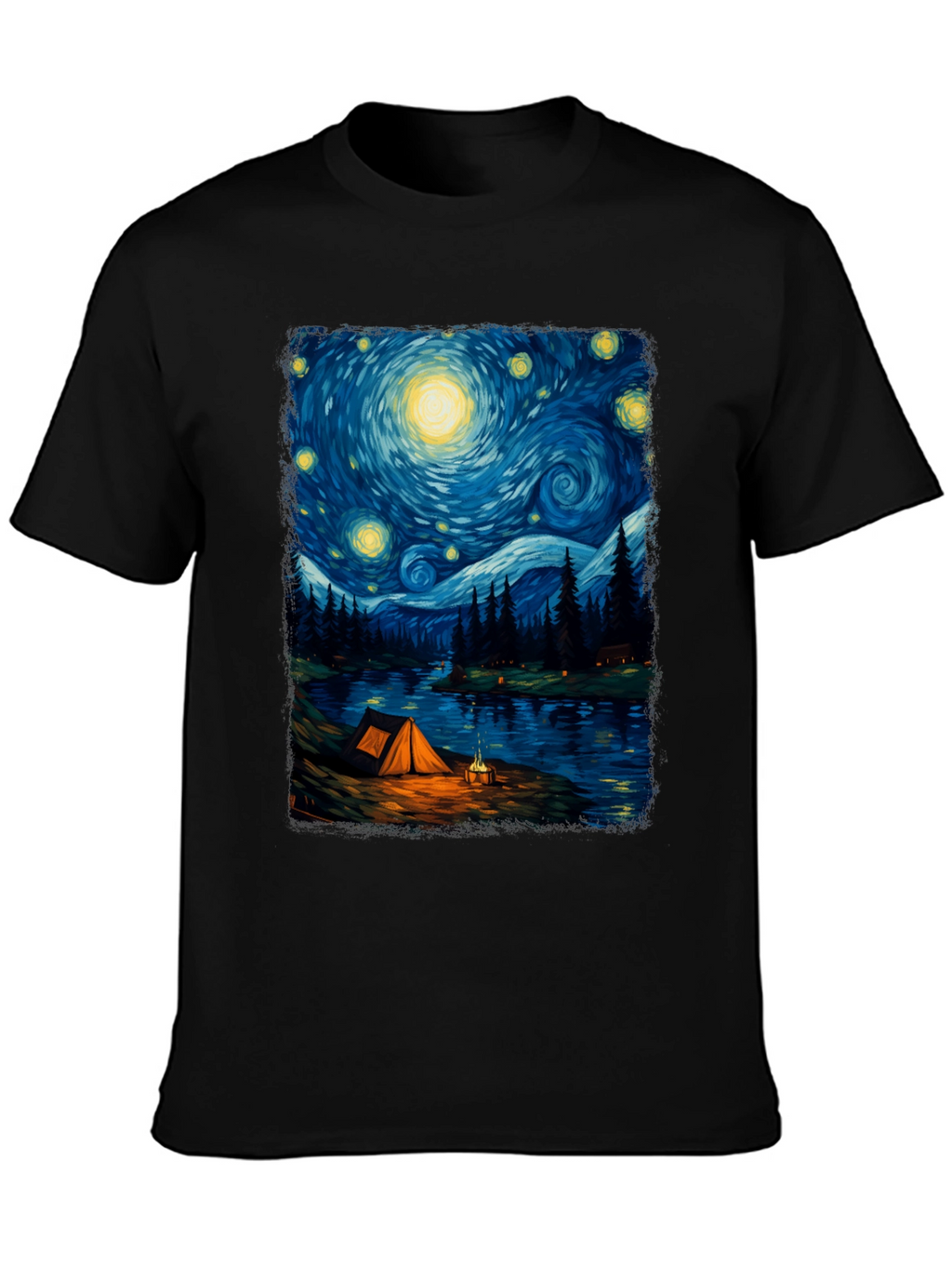 Starry Night Camping Graphic Tee
